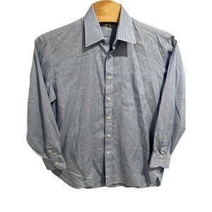 Luigi Borrelli Napoli Blue Striped Long Sleeve Button Down Shirt Size 43 / 17‎